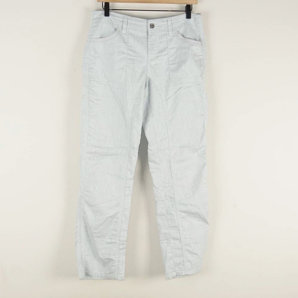 Kuhl Cabo Cotton Linen Ash Lightweight Outdoor UV Protection Pants Sz 8 Short